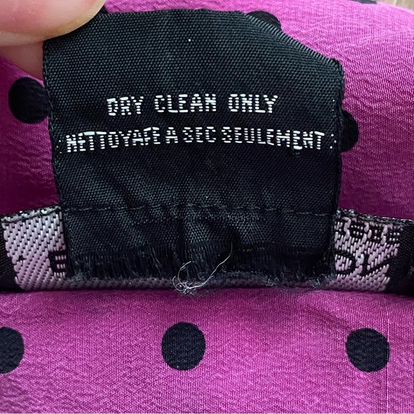 I.B. Diffusion 100% Silk Polka Dot Pleated Blouse Button Down - Picture 10 of 16